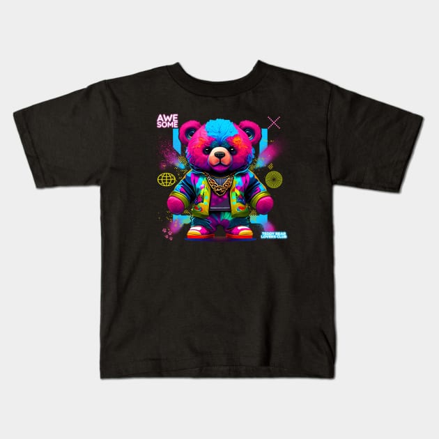 awesome baby punk bear (teddy bear lovers club) Kids T-Shirt by hayr pictures